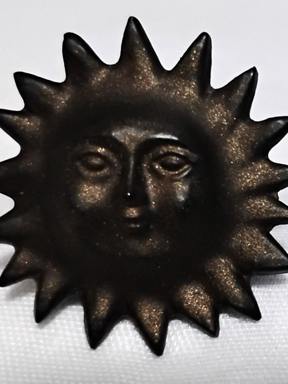 (2) Pcs 1970's Vintage Wrought Iron/Cast Iron Sun Face Knob Cabinet Pulls